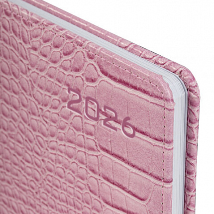 Еженедельник датированный 2026 А5 145х215 мм, BRAUBERG "Party", под кожу, коралловый, 117178