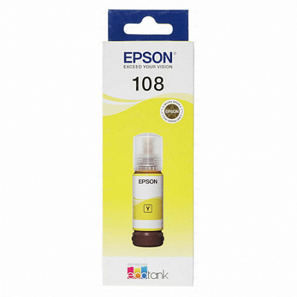 Чернила EPSON 108 (C13T09C44A) для СНПЧ EPSON L8050 /L8100 /L18050, желтые, ОРИГИНАЛЬНЫЕ