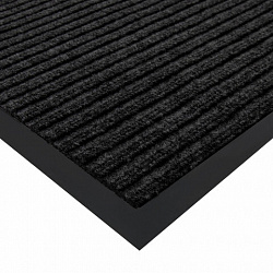 Коврик придверный 90х150 см, ЧЕРНЫЙ, влаго-грязезащитный, 450 г/м2, ребристый, PRIMILA (ПРИМИЛА) EXTRA, 701031