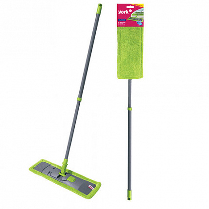 Швабра КОМПЛЕКТ черенок 72-130 см + флаундер + МОП микрофибра (ТИП К), еврорезьба, YORK "Classic", 81080