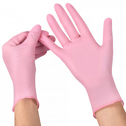 Перчатки нитриловые медицинские смотровые SFM Supersoft PINK, Германия, 100 пар (200 штук), размер 9-10, L (большой), розовые