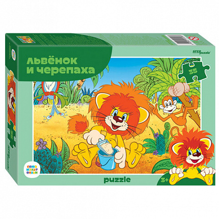 Пазл картонный 35 элементов, лицензия Мульт, АССОРТИ, поле 23х33 см, STEP PUZZLE