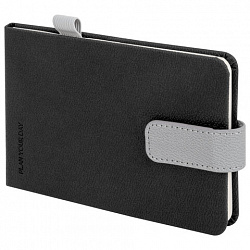 Еженедельник недатированный МАЛЫЙ ФОРМАТ 105х158мм BRAUBERG "Modern" под кожу, застежка, 64 листа, черный, 118656