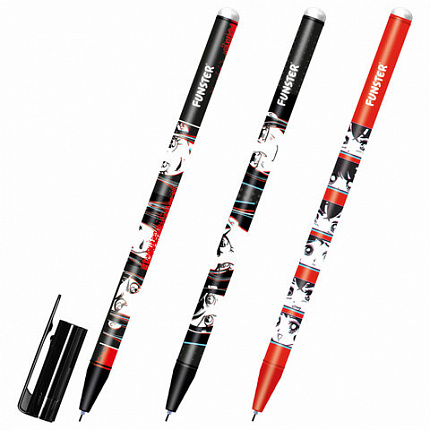 Ручка стираемая гелевая с принтом FUNSTER "MANGA ANIME", СИНЯЯ, корпус ассорти, игольчатый наконечник 0,5 мм, линия 0,35 мм, 144413