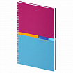 Тетрадь А4, 80 л., BRAUBERG, гребень, клетка, обложка твердая, "Color", 404055