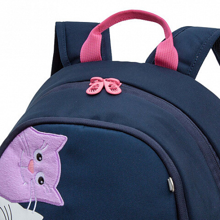 Рюкзак GRIZZLY школьный, анатомическая спинка, 2 отделения, для девочек, "STAY CHEERFUL", 38х28х18 см, RG-463-6/1