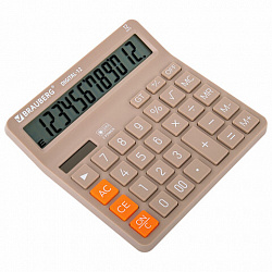 Калькулятор настольный BRAUBERG DIGITAL-12-BG (151х152 мм), 12 разрядов, двойное питание, БЕЖЕВЫЙ, 272970