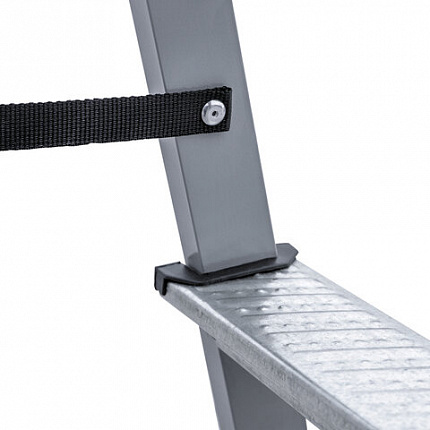 Стремянка стальная двухсторонняя 2х3 ступени, высота площадки 0,66м, алюминиевая площадка 35х16см, до 150кг, вес 4,2кг НОВАЯ ВЫСОТА, 1160203