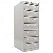 Шкаф картотечный ПРАКТИК "AFC-07", 1327х515х631мм, 7 ящиков под формат А5 (210х149 мм), формат папок Foolscap или A4 (БЕЗ ПАПОК)