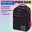 Рюкзак BRAUBERG MAIN, 2 отделения, 3 кармана, "Котик в коробке", 38х26х17 см, 274398