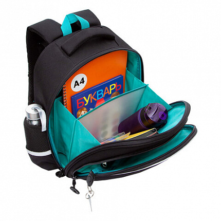 Ранец GRIZZLY анатомическая спинка, c бейджем, для мальчиков, "THE COOLEST", 36х28х20 см, RAz-587-9/1