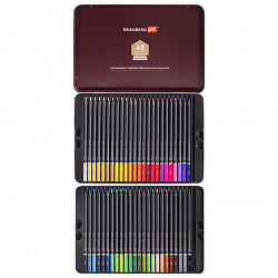 Карандаши цветные художественные BRAUBERG ART PREMIERE, НАБОР 48 цветов, 4 мм, металл кейс, 181694