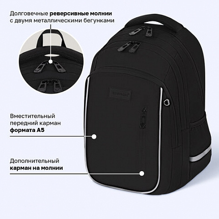 Рюкзак BRAUBERG INTENT, 2 отделения, 4 кармана, "Темная сторона", 39х27х14 см, 273112