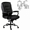 Кресло офисное "Ровер" CH-708, усиленное, НАГРУЗКА до 150 кг, экокожа, черное