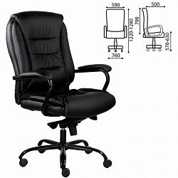 Кресло офисное "Ровер" CH-708, усиленное, НАГРУЗКА до 150 кг, экокожа, черное