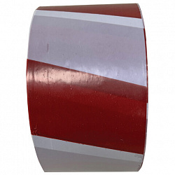 Лента оградительная сигнальная красно-белая 75 мм х 250 м, СТАНДАРТ, полиэтилен, ЛО 250/75