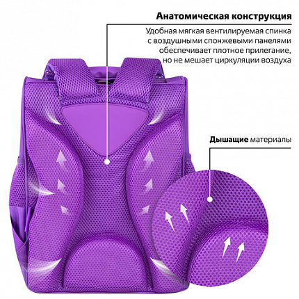 Ранец ПИФАГОР BASIC, 1 отделение, 3 кармана, эргономичная спинка, "Awesome", 35х28х18 см, 271370