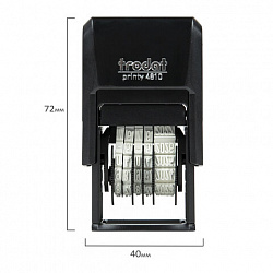 Датер-мини, месяц ЦИФРАМИ, ДЛЯ БАНКА, оттиск 20х3,8 мм, синий,TRODAT 4810 P4, корпус черный, подушка, 82499
