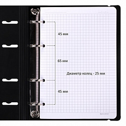 Тетрадь на кольцах А5 175х220 мм, 120 л., пластик, с резинкой, BRAUBERG, Черный, 404618