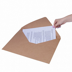 Конверты (290х390 мм) КРАФТ, без клея, 90 г/м2, КОМПЛЕКТ 500 шт., треугольный клапан, 102754