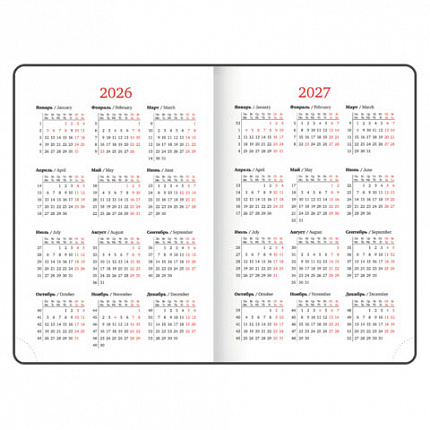 Ежедневник датированный 2026 А5 138x213 мм, BRAUBERG "Wood", под кожу, держатель для ручки, синий, 117106