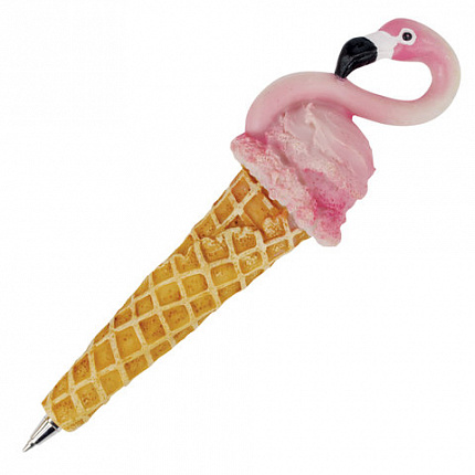 Ручка фигурная "МОРОЖЕНОЕ-ФЛАМИНГО", СИНЯЯ, 4 дизайна ассорти, 0,5 мм, дисплей, BRAUBERG, 142764