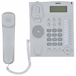 Телефон SANYO RA-S517W, спикерфон, память 30 номеров, тональный / импульсный режим, белый