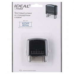 Штамп стандартный "КОПИЯ ВЕРНА" В РАМКЕ, оттиск 38х14 мм, синий, TRODAT IDEAL 4911 DB-3.45, 161491/214134