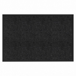Коврик придверный 60х90 см, ЧЕРНЫЙ, влаго-грязезащитный, 450 г/м2, ребристый, PRIMILA (ПРИМИЛА) EXTRA, 701029