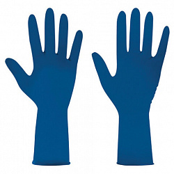 Перчатки латексные смотровые 25 пар (50 штук), размер 9-10, XL (очень большой), синие, SAFE&CARE High Risk DL/TL210