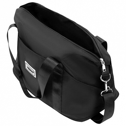 Сумка дорожная HEIKKI EXPAND (ХЕЙКИ), трансформер, багажная лента, черная, 40,5х23х42 см, 273875