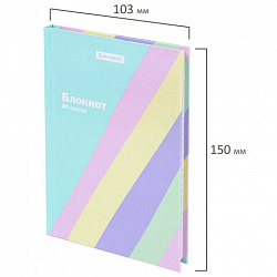 Блокнот МАЛЫЙ ФОРМАТ 110х147 мм, А6, 80 л., твёрдый, клетка, BRAUBERG кросс-серия PASTEL, 117017