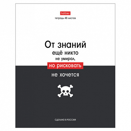 Тетрадь А5 48 л., HATBER скоба, клетка, обложка картон, "Люблю школу" (микс в коробе), 078565, 48Т5В1