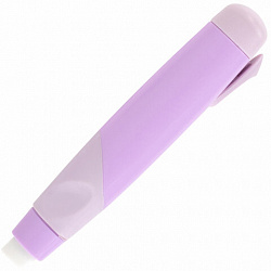 Ластик выдвижной BRAUBERG "REWIND" + 2 сменных ластика, 114х20х20 мм, белый, лавандовый корпус, блистер, 272690