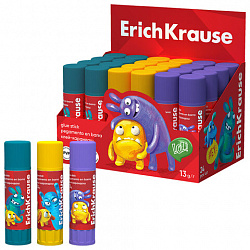 Клей-карандаш ERICH KRAUSE "EasyStick Jolly Friends", 13 г, ассорти, 60910
