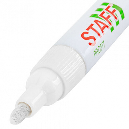 Маркер-краска лаковый (paint marker) 2-4 мм, БЕЛЫЙ, НИТРО-ОСНОВА, STAFF PROFIT, для любых поверхностей, 152577