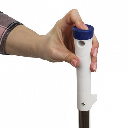 Совок для мусора КОМПЛЕКТ щетка + 2 рукоятки по 67 см металлические, резиновая кромка, сине-белый, LAIMA, 601473