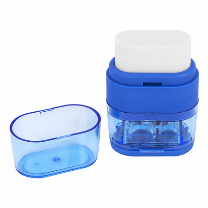 Точилка с ластиком 2 в 1 BRAUBERG "Double", 2 отверстия, яркие цвета корпуса ассорти, 271987