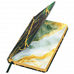 Ежедневник датированный 2026 А5 138x213 мм, BRAUBERG "Vista", под кожу, твердый, "Green marble", 117456