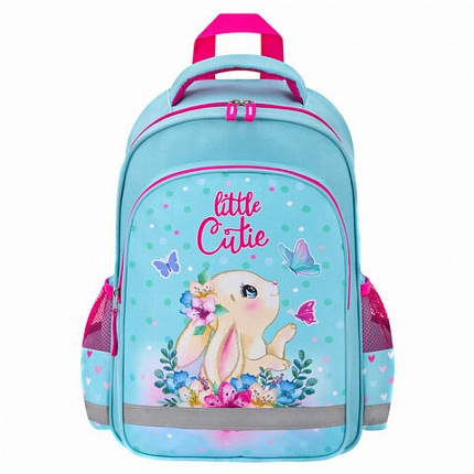 Рюкзак ПИФАГОР SCHOOL, 1 отделение, 3 кармана, "Pretty bunny", 38x28х14 см, 273168