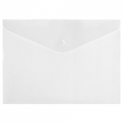 Папка-конверт с кнопкой А4 BRAUBERG UNIVERSAL, до 100 листов, прозрачная, 0,15 мм, 273070