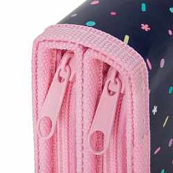 Пенал ПИФАГОР, 2 отделения, ламинированный картон, 19х11 см, "Comic donuts", 273482