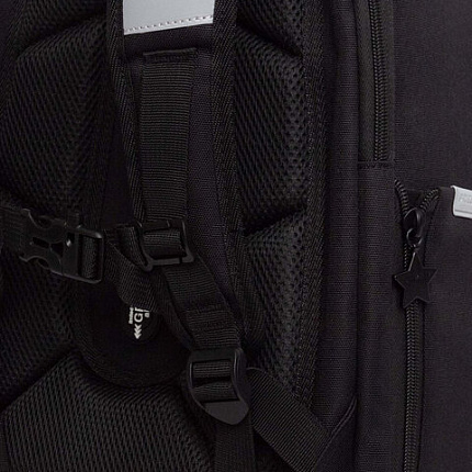 Ранец GRIZZLY анатомическая спинка, с брелоком, для девочек, "STARS", 36х29х18 см, RAf-592-4/3