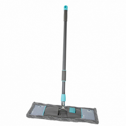 Швабра с насадкой 42 см, телескопический черенок 75-120 см, микрофибра, карманы, LAIMA HOME, 606796
