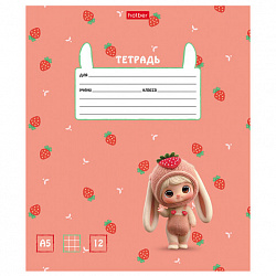 Тетрадь 12 л. HATBER, клетка, рельефный картон, "Berri-Фрутоняшки" (микс в спайке), 094866, 12Т5тВ1