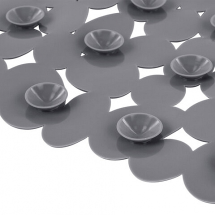 Коврик для ванны противоскользящий 70х36 см, "Галька", темно-серый, ПВХ, присоски, PRIMILA (ПРИМИЛА),700379