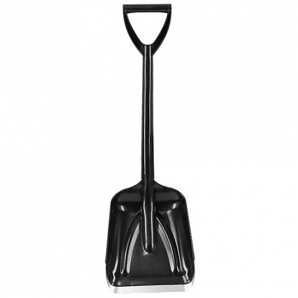 Лопата снеговая 20х26 см УНИВЕРСАЛЬНАЯ с планкой, прочная, пластиковая с V-ручкой, длина 70 см, для дома, авто, детей, ГРАНДМАСТЕР, 700347