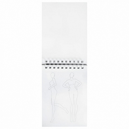 Скетчбук, С ШАБЛОНАМИ ФИГУР, бумага 160 г/м2, 145х205 мм, 60 л., гребень, подложка, BRAUBERG ART, 115073