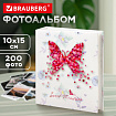 Фотоальбом BRAUBERG "На крыльях любви" на 200 фото 10х15 см, твердая обложка, термосварка, 391160