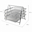 Лоток горизонтальный металлический для бумаг, 3 секции, BRAUBERG "Germanium", А4 (267х355х295 мм), серебристый, 231953